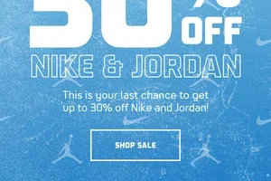 LAST CHANCE: up to 30% off Nike & Jordan