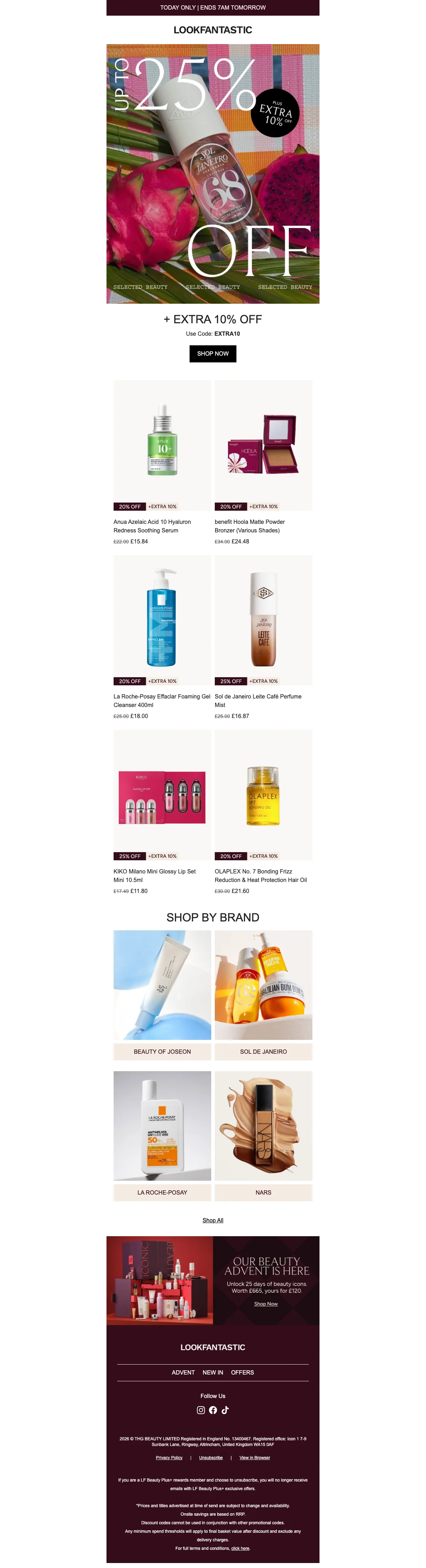 Proof of coupon - LOOKFANTASTIC - Selected beauty [[up to 25% + 10% off]], today only