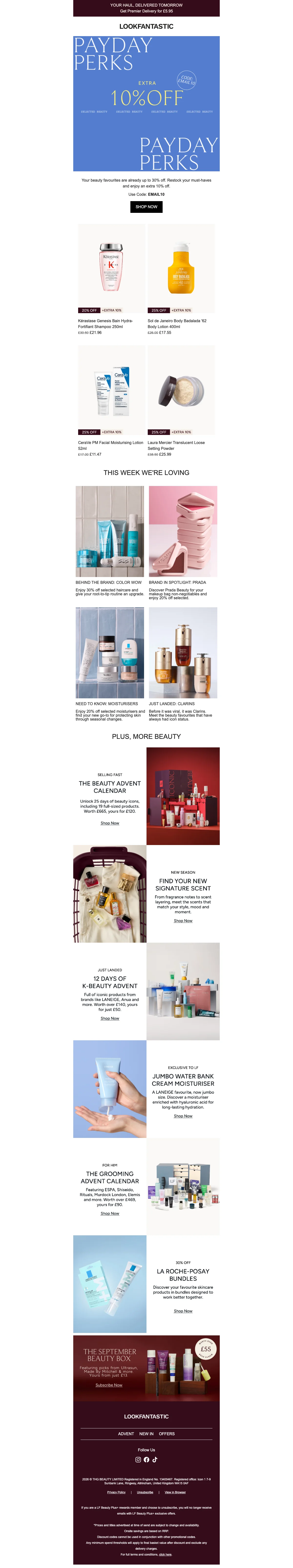 Proof of coupon - LOOKFANTASTIC - Promo code: [[extra 10% off]] selected beauty, next-day delivery