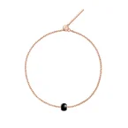 Black Orb Rose Gold Charm + Chain Bracelet RG