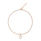Heart Hanging Shape Rose Gold Charm + Chain Bracelet RG