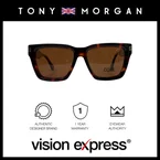 Tony Morgan Men's Brown Square Acetate Sunglasses TMLUCASBROWN55