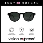 Tony Morgan Men's Black Round Acetate Sunglasses TMJACKBLACK51