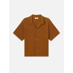 Jacquard Short Sleeve Relaxed Shirt -- Dark Orange