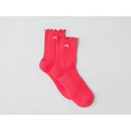 Women's Lettuce Edge Sock - Candy Red