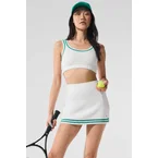 Tennis Club Sweater Knit Bra - White/Spruce Green