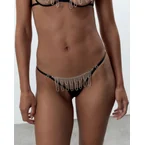 Estelle Open Diamante Thong Black/Silver