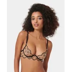 Marceline Embroidered Sheer Bra Black