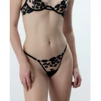 Marian Embroidered Thong Black