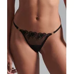 Harlow Open Back Heart Thong Black