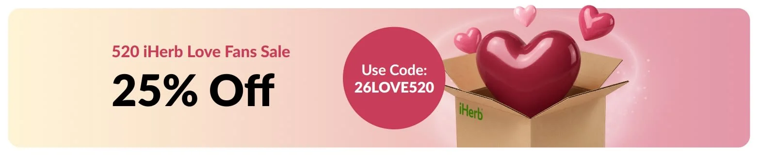 Proof of coupon - iHerb - IHerb love fans sale [[25% off]] on vitamins and supplements