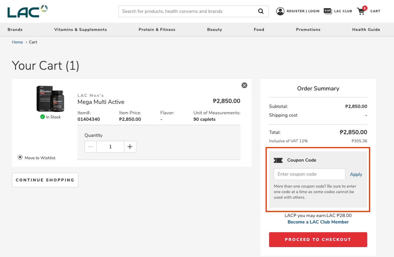 How to use a working coupon code? - LAC Philippines