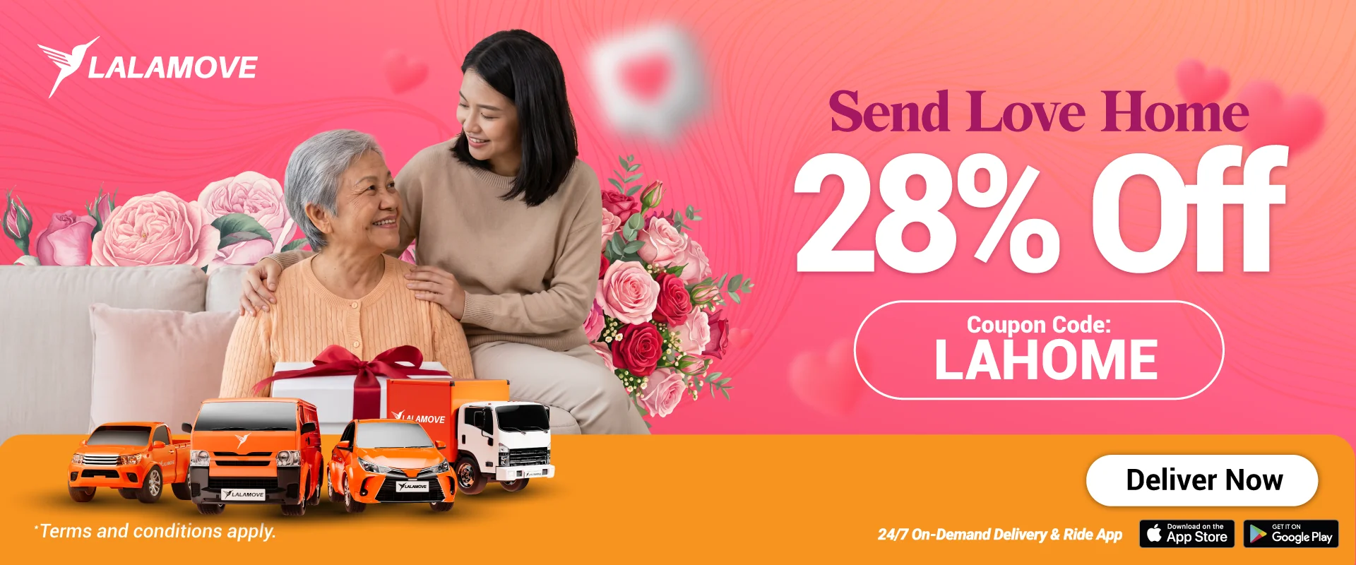 Proof of coupon - Lalamove - Lalamove delivery coupon: 28% off [[28% off]] on home deliveries