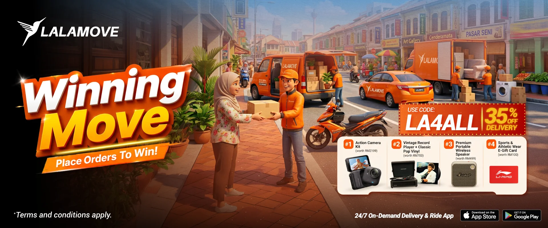 Proof of coupon - Lalamove - Lalamove delivery offer [[35% off delivery]] plus action camera