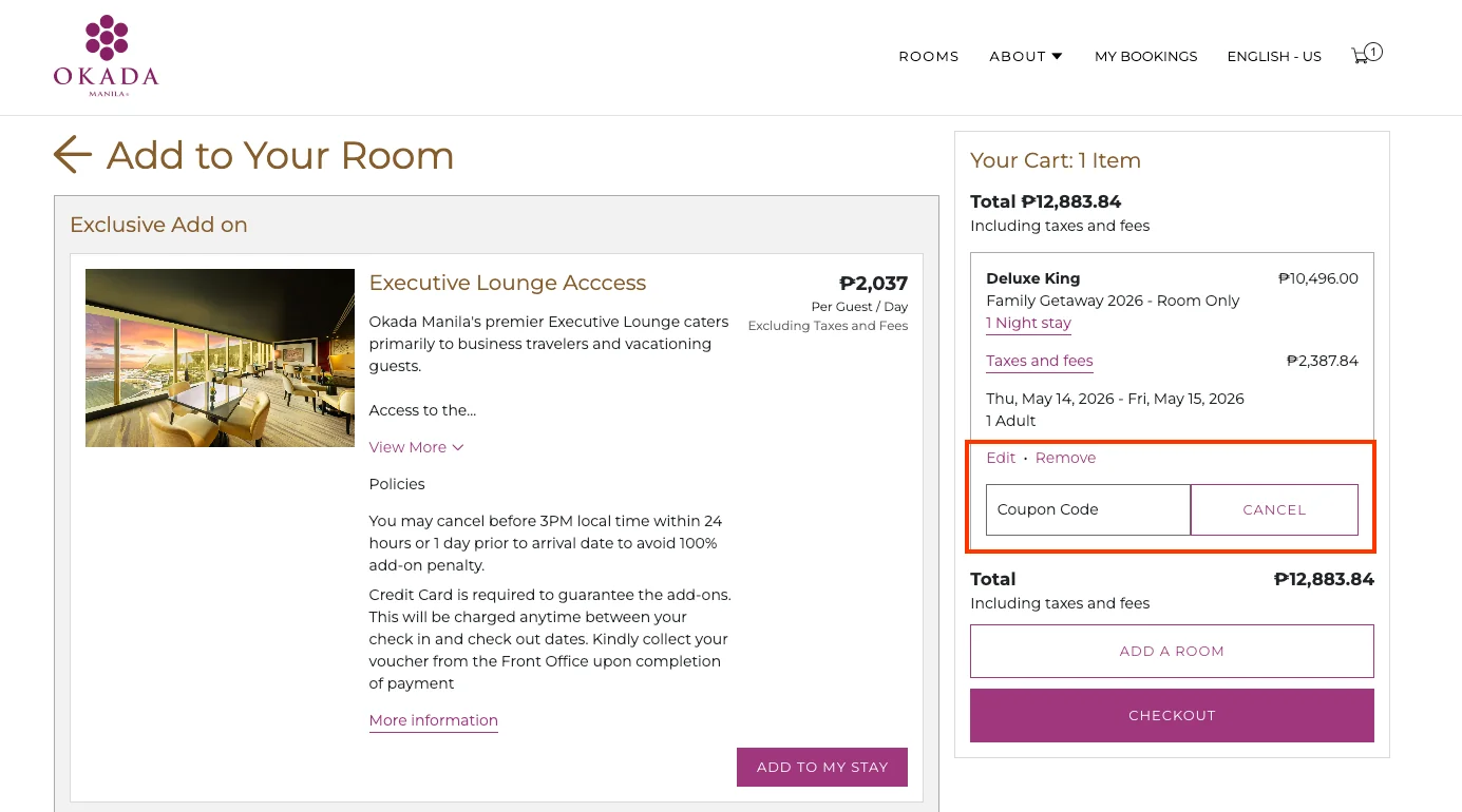 How to use a working coupon code? - Okada Manila