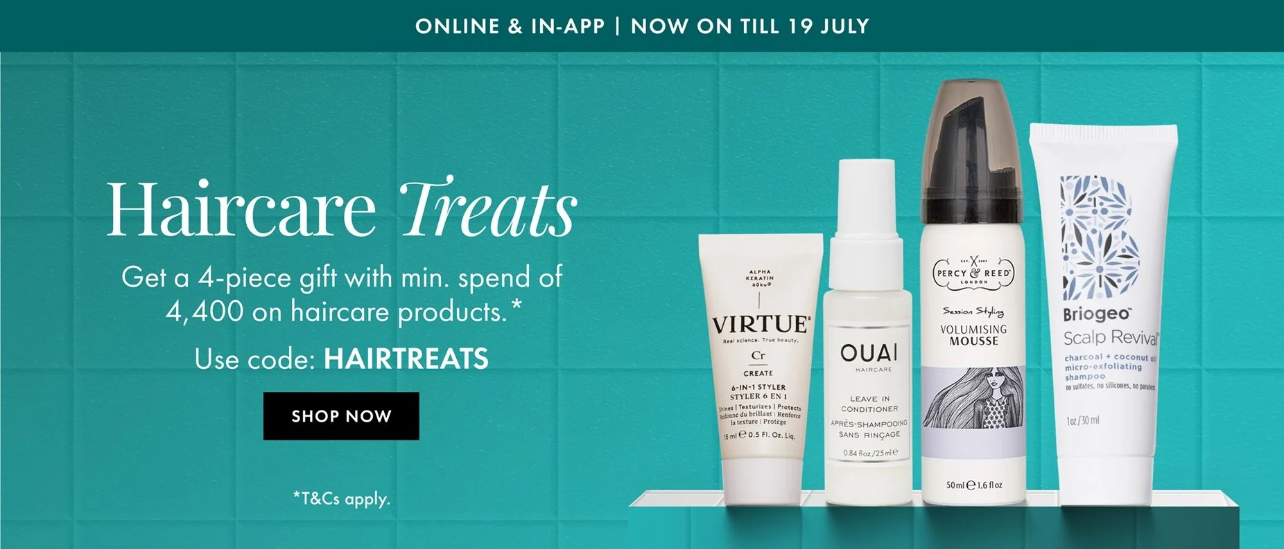 Proof of coupon - Sephora - Sephora haircare coupon: free 4-piece gift on min. spend 4,400 [[4-piece gift]]